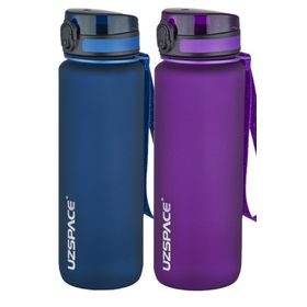 Uzspace 2'li Tritan 800 ml Fiftyfifty Mor - Lacivert Matara Seti