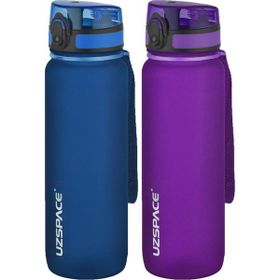 Uzspace 2'li Tritan 800 ml Fiftyfifty Mor - Lacivert Matara Seti