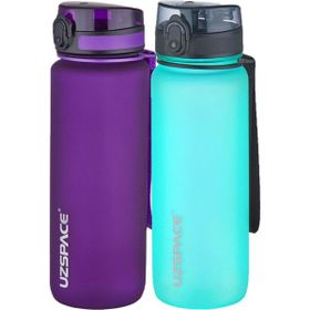 Uzspace 2'li Tritan 800 ml Fiftyfifty Mor - Mavi Matara Seti