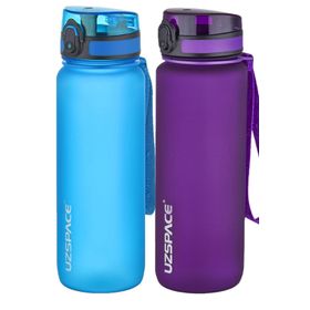 Uzspace 2'li Tritan 800 ml Fiftyfifty Mor - Mavi Matara Seti