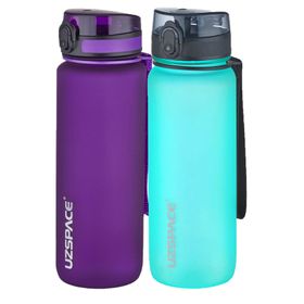 Uzspace 2'li Tritan 800 ml Fiftyfifty Mor - Mavi Matara Seti