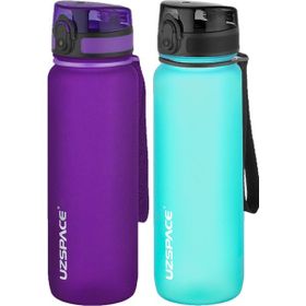 Uzspace 2'li Tritan 800 ml Fiftyfifty Mor - Mavi Matara Seti