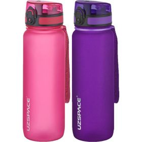 Uzspace 2'li Tritan 800 ml Fiftyfifty Mor - Pembe Matara Seti