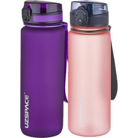 Uzspace 2'li Tritan 800 ml Fiftyfifty Mor - Pembe Matara Seti