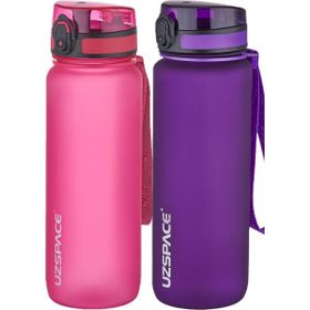 Uzspace 2'li Tritan 800 ml Fiftyfifty Mor - Pembe Matara Seti