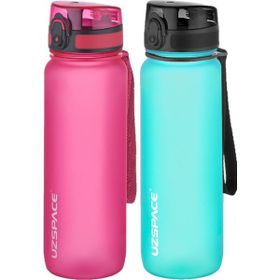 Uzspace 2'li Tritan 800 ml Fiftyfifty Pembe - Koyu Mavi Matara Seti