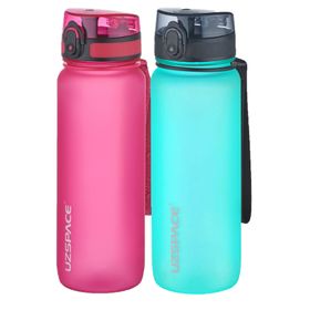 Uzspace 2'li Tritan 800 ml Fiftyfifty Pembe - Koyu Mavi Matara Seti