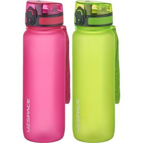 Uzspace 2'li Tritan 800 ml Fiftyfifty Pembe - Yeşil Matara Seti