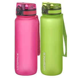Uzspace 2'li Tritan 800 ml Fiftyfifty Pembe - Yeşil Matara Seti