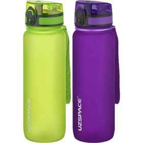 Uzspace 2'li Tritan 800 ml Fiftyfifty Yeşil - Mor Matara Seti