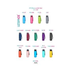 Uzspace 2'li Tritan 800 ml Fiftyfifty Yeşil - Pudra Matara Seti