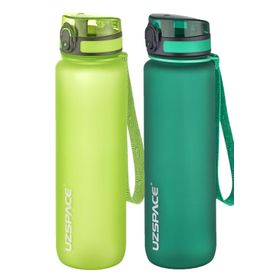 Uzspace 2x1000 ml Fifty Fifty Yeşil Koyu Yeşil Tritan Matara Seti