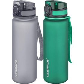 Uzspace 2x500 ml Fifty Fifty Gri Koyu Yeşil Tritan Matara Seti