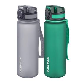 Uzspace 2x500 ml Fifty Fifty Gri Koyu Yeşil Tritan Matara Seti