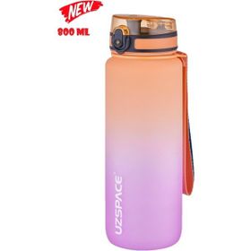 Uzspace Tritan 800 ml Mor Turuncu Çift Renk Matara