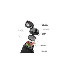 Uzspace VGN3026-2 500 ml Siyah Tritan Su Matarası