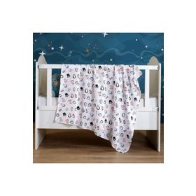 Vagonik 100x120 cm Pembe Desenli Büyük Boy Çok Amaçlı Müslin Örtü Battaniye