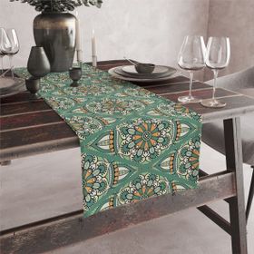 Vagonik 140x40 cm Etnik Desenli Dijital Baskılı Runner