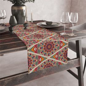 Vagonik 140x40 cm Etnik Desenli Dijital Baskılı Runner