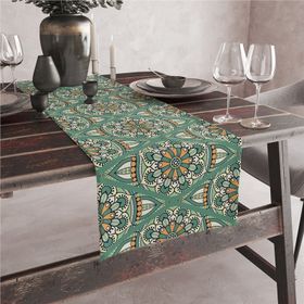 Vagonik 140x40 cm Etnik Desenli Dijital Baskılı Runner