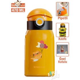 Vagonlife Cocosmile 470 ml Sarı Pipetli Çelik Termos