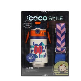 Vagonlife CS0001 Cocosmile Özel Kutulu 500 ml Beyaz Pipetli Çelik Termos
