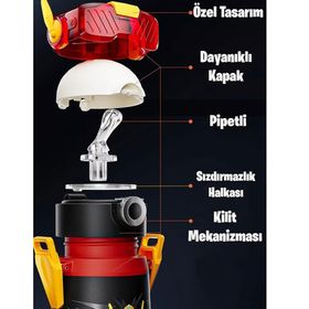 Vagonlife CS0001 Cocosmile Özel Kutulu 500 ml Beyaz Pipetli Çelik Termos