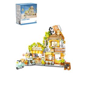 Vagonlife FFLZ-1382 Loz Street Mini Serisi Cafe 1077 Parça Oyuncak Yapım Seti