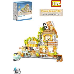 Vagonlife FFLZ-1382 Loz Street Mini Serisi Cafe 1077 Parça Oyuncak Yapım Seti