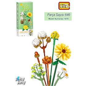 Vagonlife FFLZ-1670 Dekoratif ve Koleksiyonluk Çiçek Buketi 646 Parça Yapım Seti