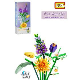 Vagonlife FFLZ-1672 Dekoratif ve Koleksiyonluk Çiçek Buketi 534 Parça Yapım Seti
