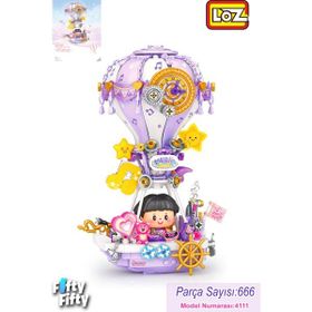 Vagonlife FFLZ-4111 Loz Creative Serisi Mor Hava Balonu 666 Parça Oyuncak Yapım Seti