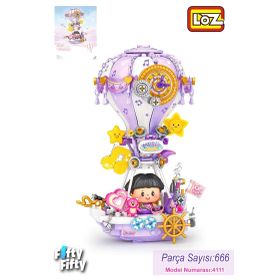 Vagonlife FFLZ-4111 Loz Creative Serisi Mor Hava Balonu 666 Parça Oyuncak Yapım Seti