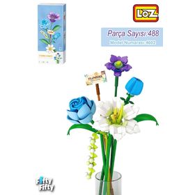 Vagonlife FFLZ-4602 Dekoratif ve Koleksiyonluk Çiçek Buketi 488 Parça Yapım Seti