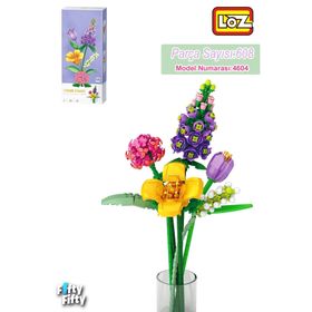 Vagonlife FFLZ-4604 Dekoratif ve Koleksiyonluk Çiçek Buketi 608 Parça Yapım Seti