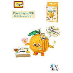Vagonlife FFLZ-8819 LOZ Micro Block Serisi Sevimli Portakal 330 Parça Oyuncak Yapım Seti