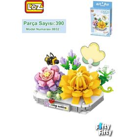 Vagonlife FFLZ-8832 LOZ Micro Block Serisi Sevimli Çiçek 390 Parça Oyuncak Yapım Seti