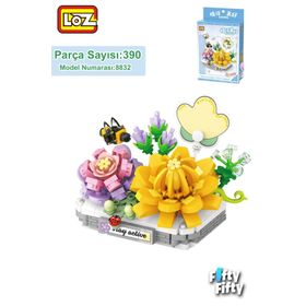 Vagonlife FFLZ-8832 LOZ Micro Block Serisi Sevimli Çiçek 390 Parça Oyuncak Yapım Seti