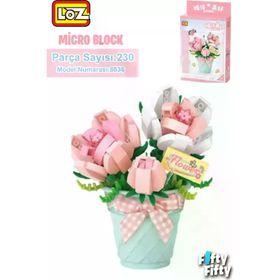Vagonlife FFLZ-8836 LOZ Micro Block Serisi Çiçek Buketi 230 Parça Oyuncak Yapım Seti