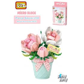 Vagonlife FFLZ-8836 LOZ Micro Block Serisi Çiçek Buketi 230 Parça Oyuncak Yapım Seti