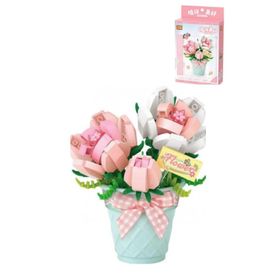 Vagonlife FFLZ-8836 LOZ Micro Block Serisi Çiçek Buketi 230 Parça Oyuncak Yapım Seti