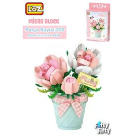 Vagonlife FFLZ-8836 LOZ Micro Block Serisi Çiçek Buketi 230 Parça Oyuncak Yapım Seti