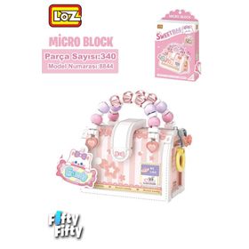 Vagonlife FFLZ-8844 Loz Micro Block Sweet Bag Serisi Boncuklu Çanta 340 Parça Oyuncak Yapım Seti