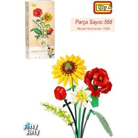 Vagonlife FFLZ1659 Dekoratif ve Koleksiyonluk Çiçek Buketi 568 Parça Yapım Seti