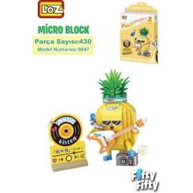 Vagonlife Loz Micro Block Serisi Gitarist Ananas Figürü 430 Parça Oyuncak Yapım Seti