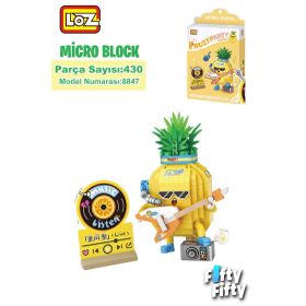 Vagonlife Loz Micro Block Serisi Gitarist Ananas Figürü 430 Parça Oyuncak Yapım Seti