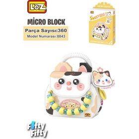 Vagonlife Loz Micro Block Sweet Bag Serisi Kedi Figürlü Çanta 360 Parça Oyuncak Yapım Seti