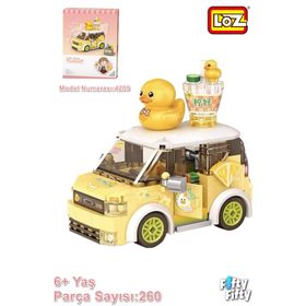 Vagonlife LOZ Mini Block Serisi/Sarı Araba -LZ4209 260 Parça Oyuncak Yapım Seti