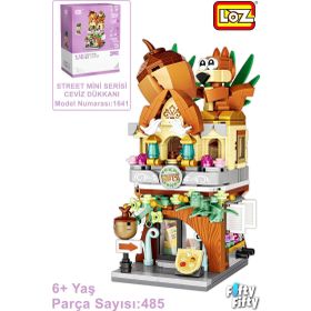 Vagonlife Loz Street Mini Serisi Ceviz Dükkanı -LZ1641 485 Parça Oyuncak Yapım Seti