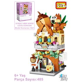 Vagonlife Loz Street Mini Serisi Ceviz Dükkanı -LZ1641 485 Parça Oyuncak Yapım Seti